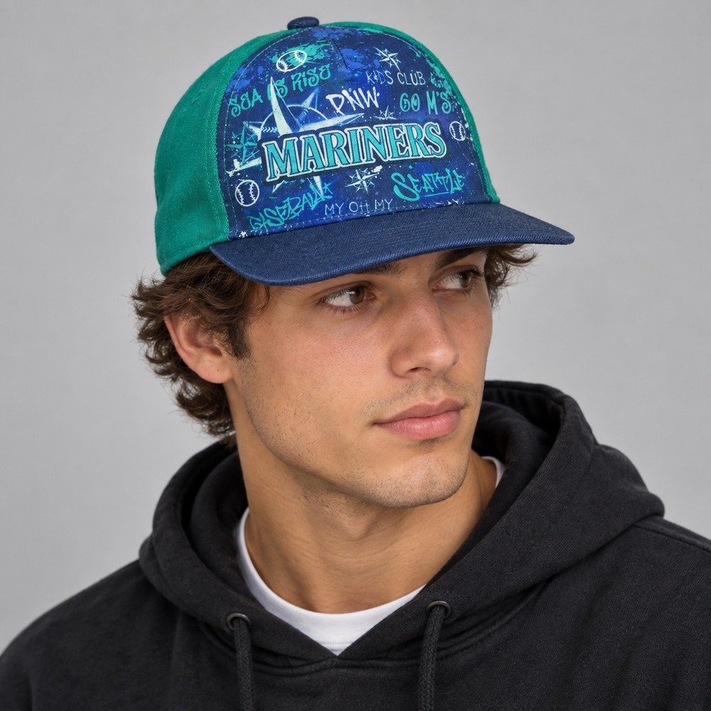 Seattle Mariners Hat Adult OSFM Blue Kids Club Snapback Melon Wear Baseball Cap